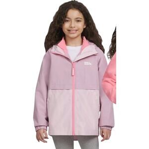Eddie Bauer Kids Lone Peak 3-In-1 Jacket Hooded Waterproof Blush Pink